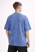 Acid Wash Oversized Tee - Blue