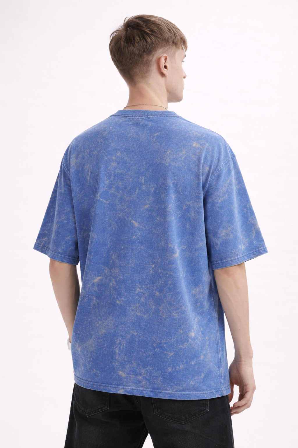 Acid Wash Oversized Tee - Blue