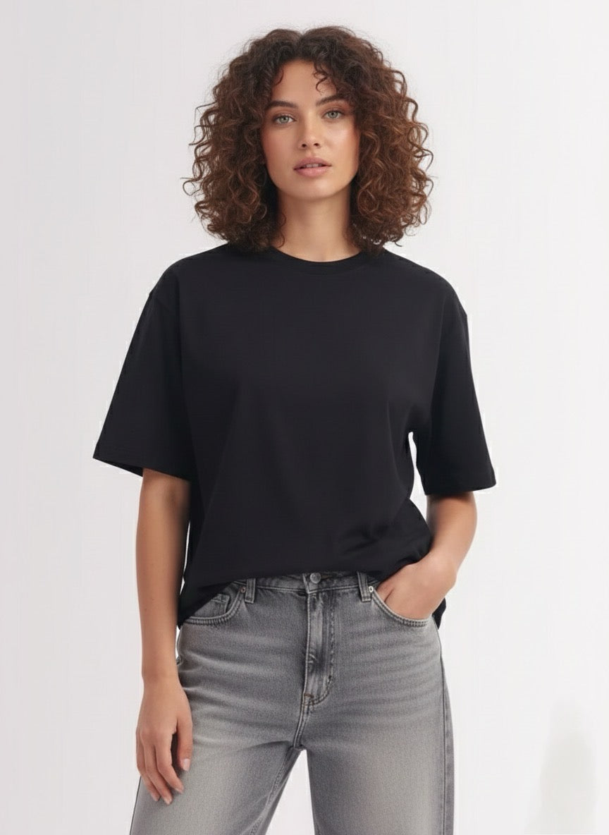 Basic oversized tee - black