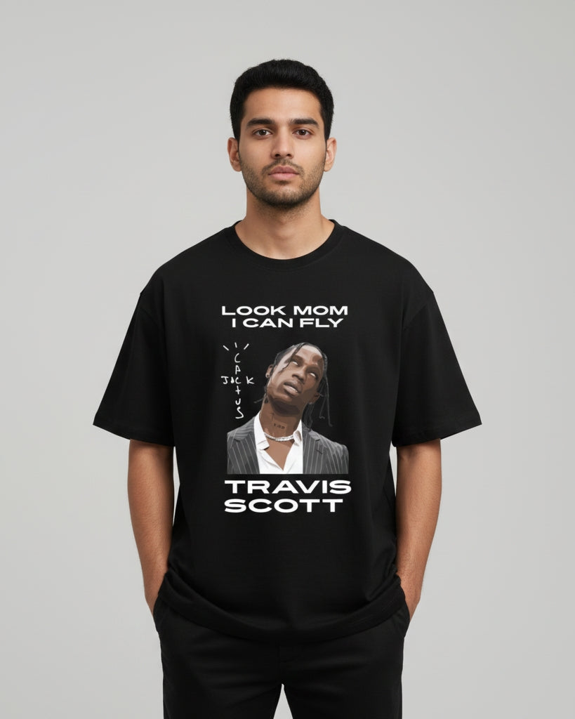 Travis Scott Inspired Tee - Look Mom I Can Fly – Oversized Tee