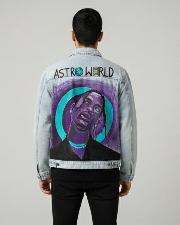 Cosmic Carnival – Hand-Painted Denim Jacket